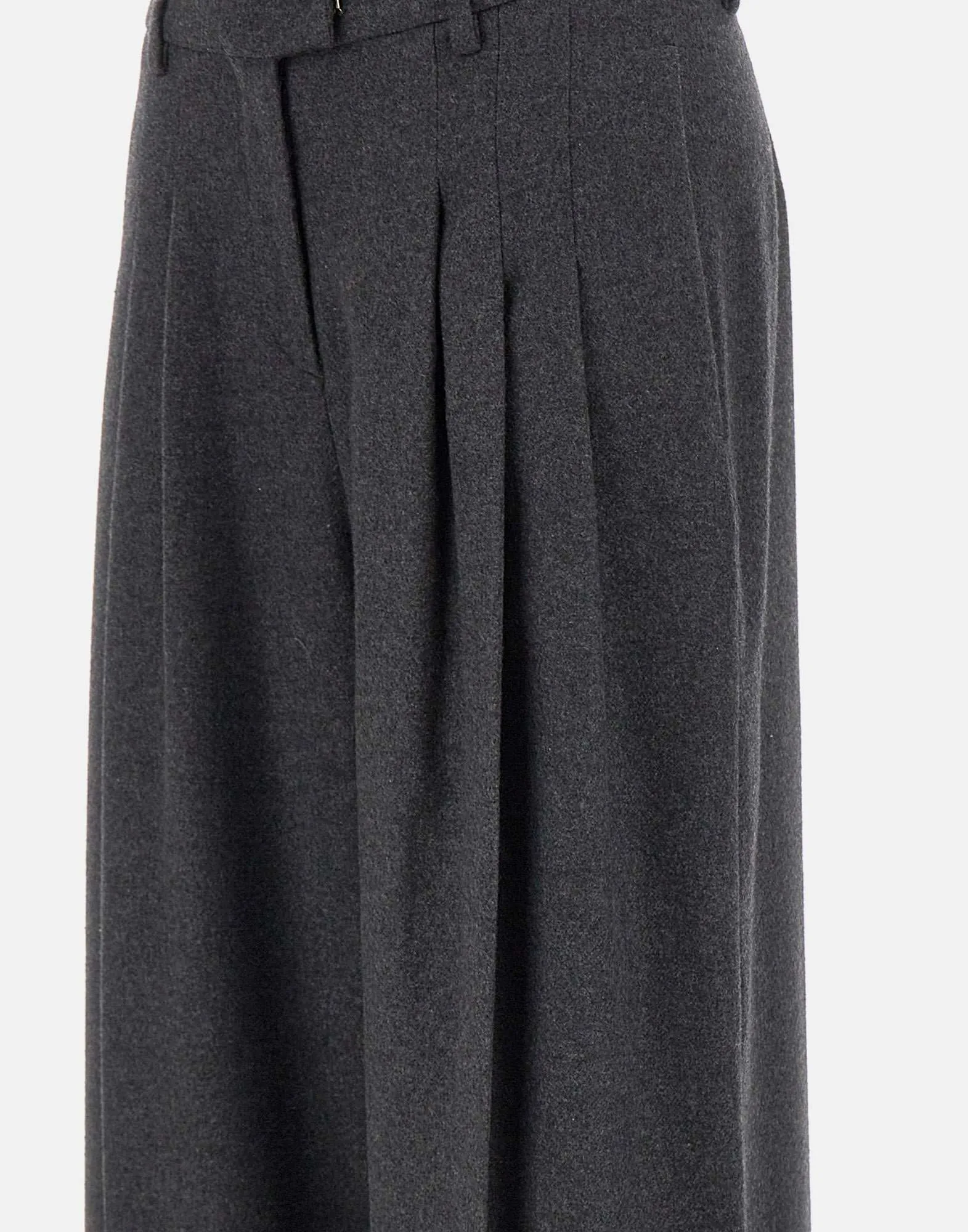 Grey Cotton Wool Palazzo Trousers