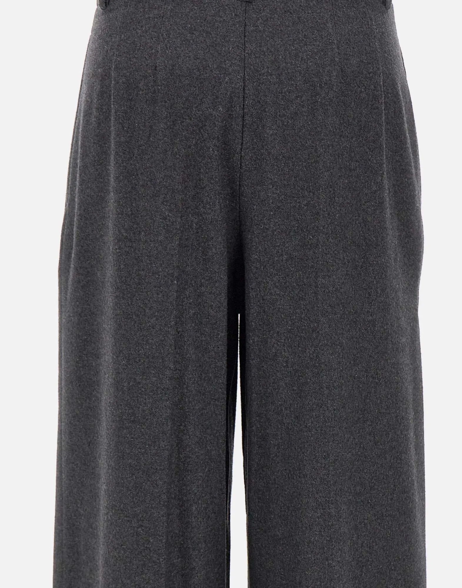 Grey Cotton Wool Palazzo Trousers