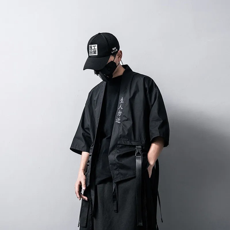 Harajuku Open Stitch Thin Streetwear Style Men Outer