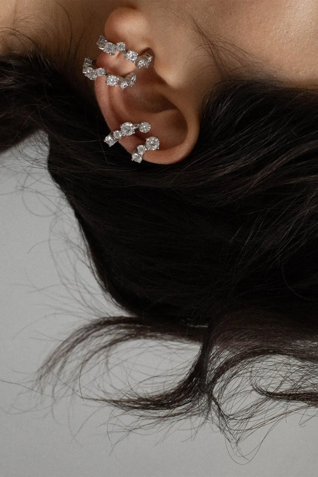 Horizons II - Zirconia and Sterling Silver Ear Cuff