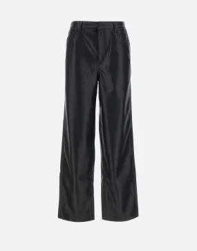 Imitation Leather Five Pocket Trousers