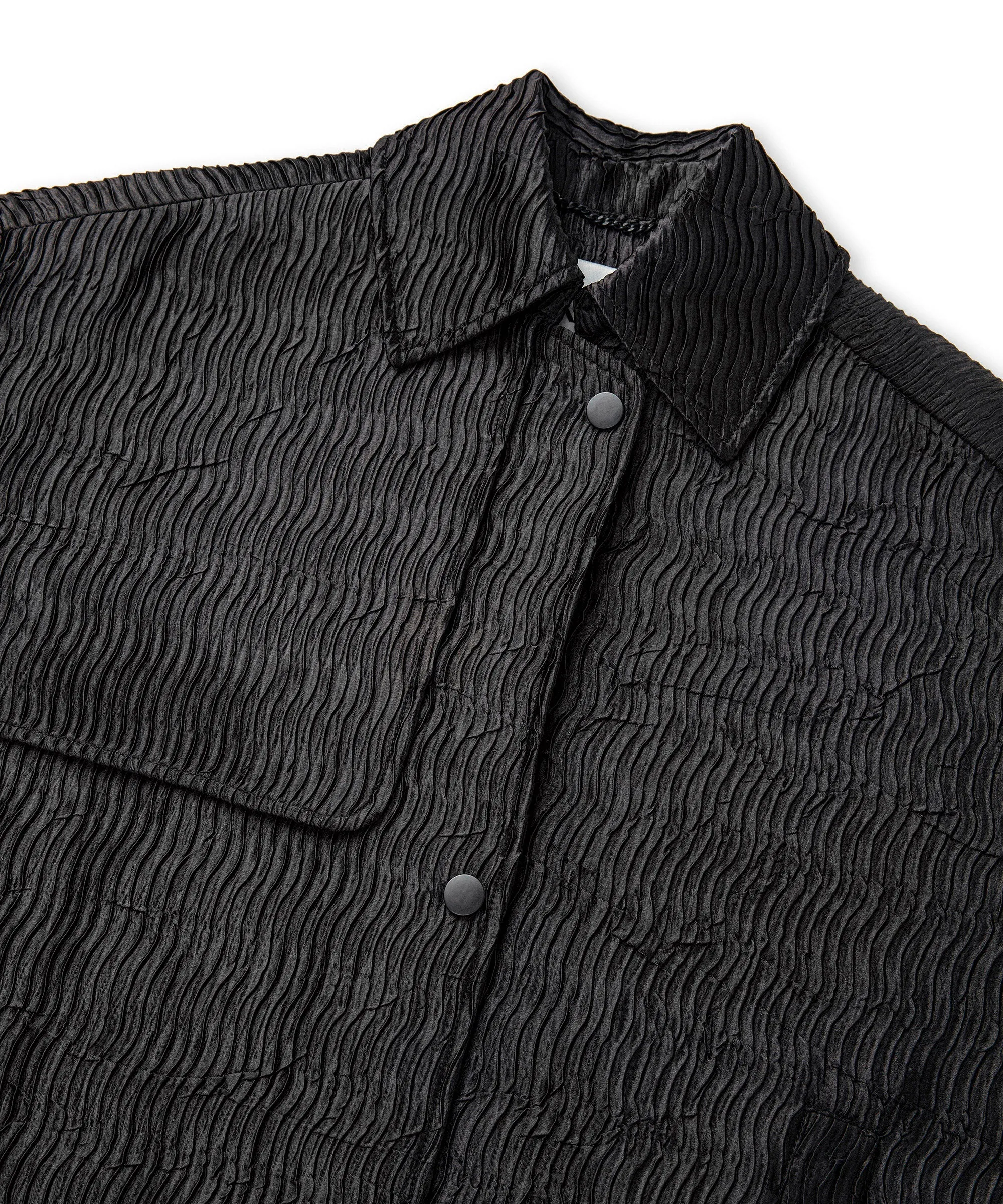 Ipekyol Textured Shirt Collar Coat Black