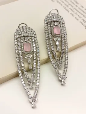 Jael Baby Pink American Diamond Earrings