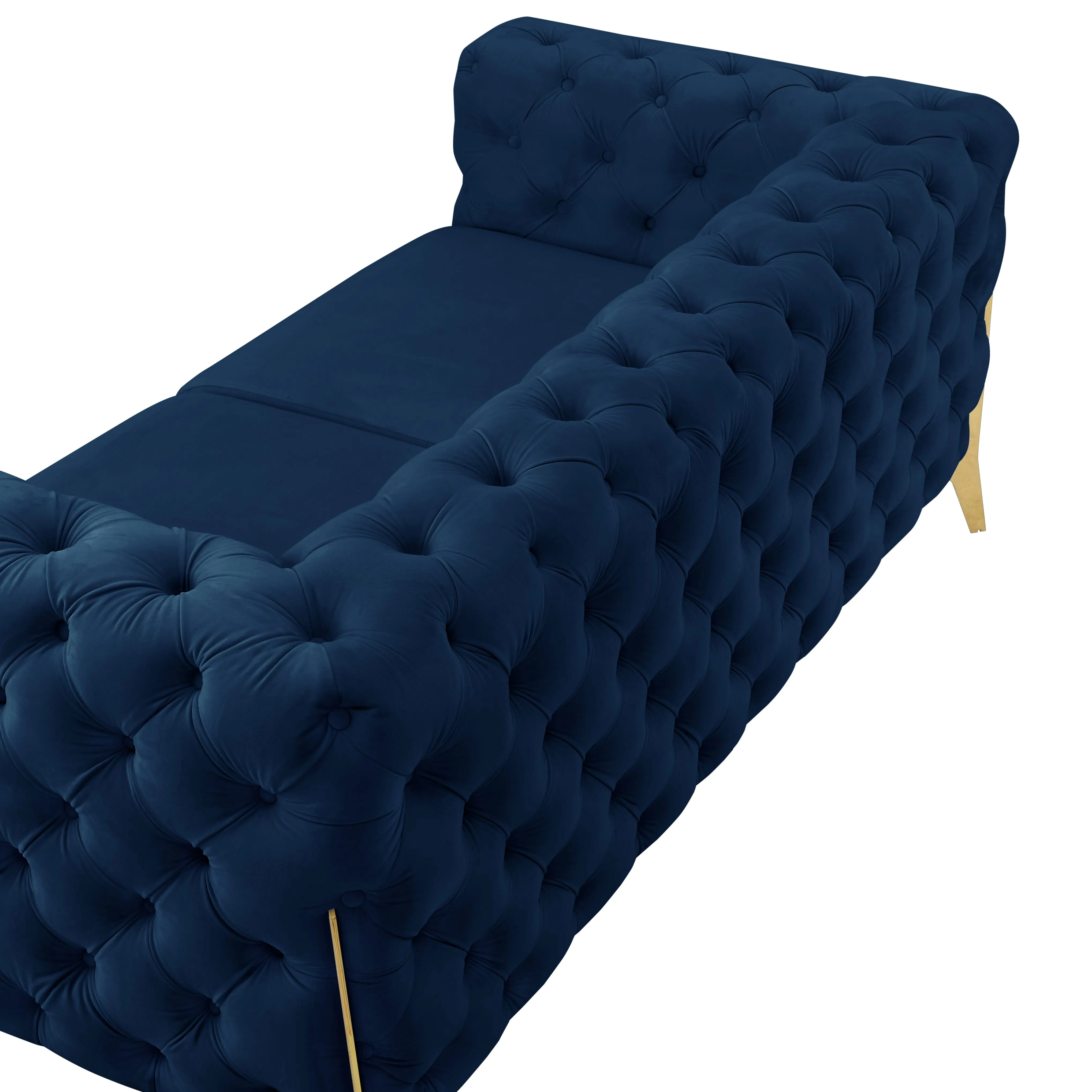 Jaguar 2 3 Seater Sofa Set Chesterfield Design Velvet, Dark Blue Velvet