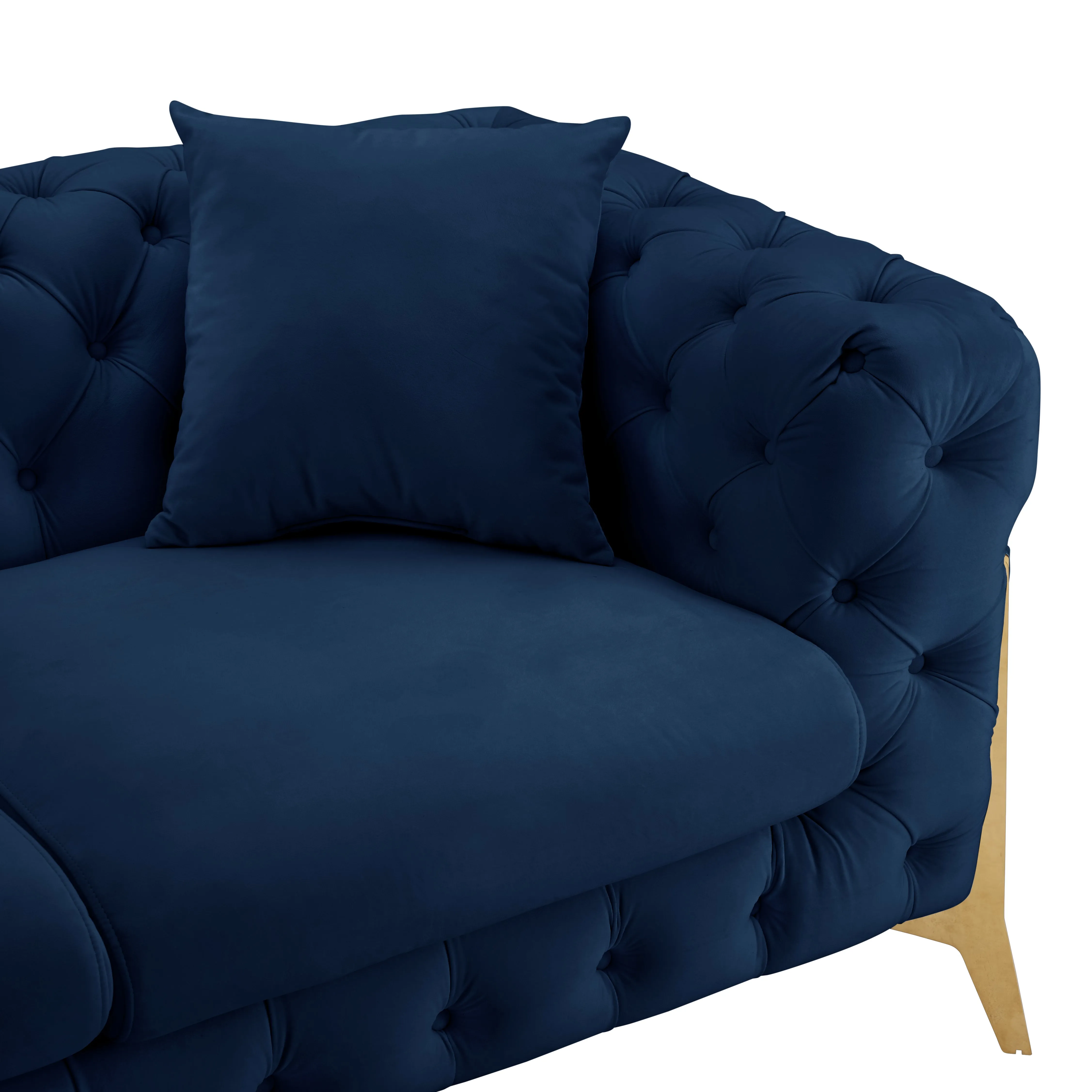 Jaguar 2 3 Seater Sofa Set Chesterfield Design Velvet, Dark Blue Velvet