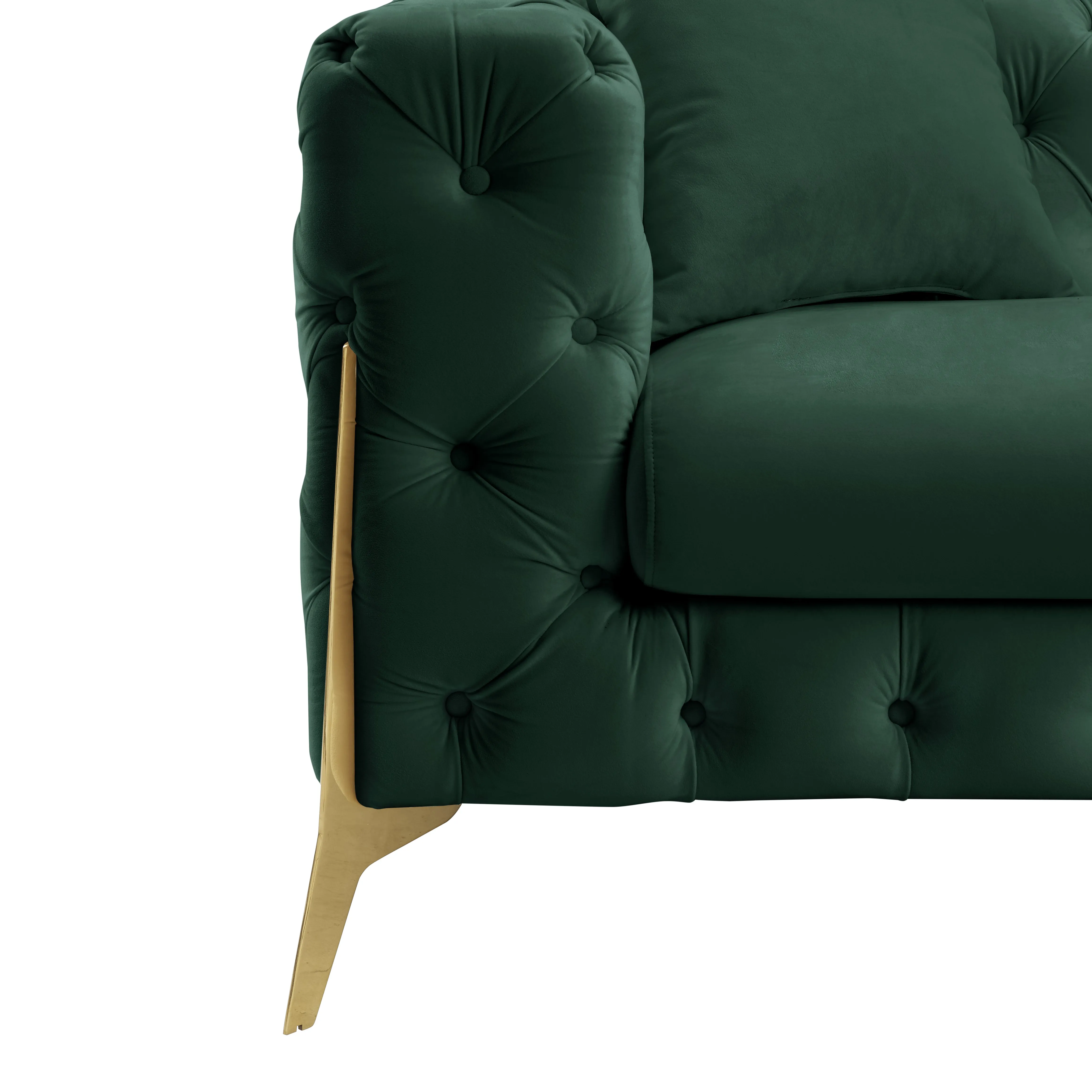 Jaguar 2 3 Seater Sofa Set Chesterfield Design Velvet, Dark Green Velvet