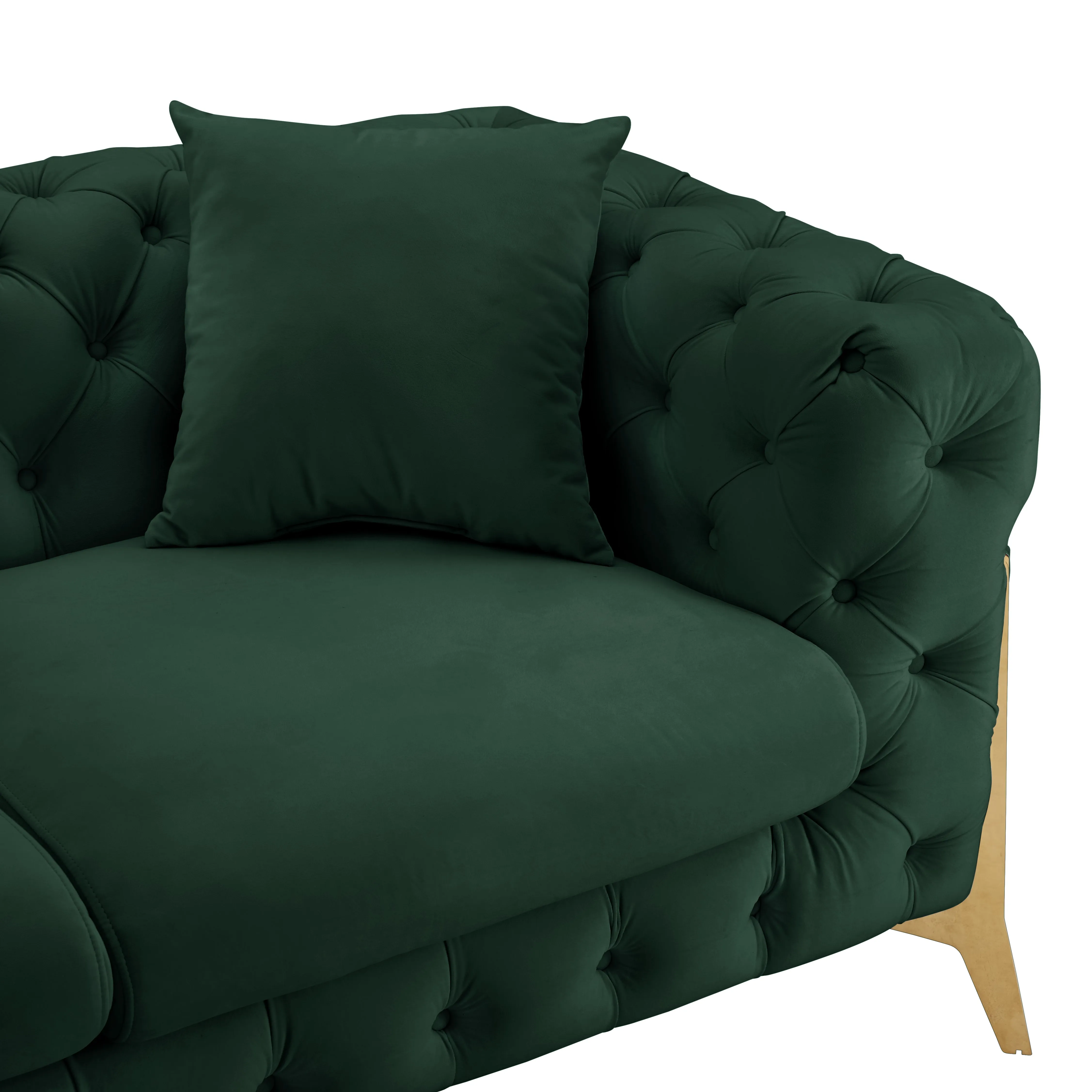 Jaguar 2 3 Seater Sofa Set Chesterfield Design Velvet, Dark Green Velvet