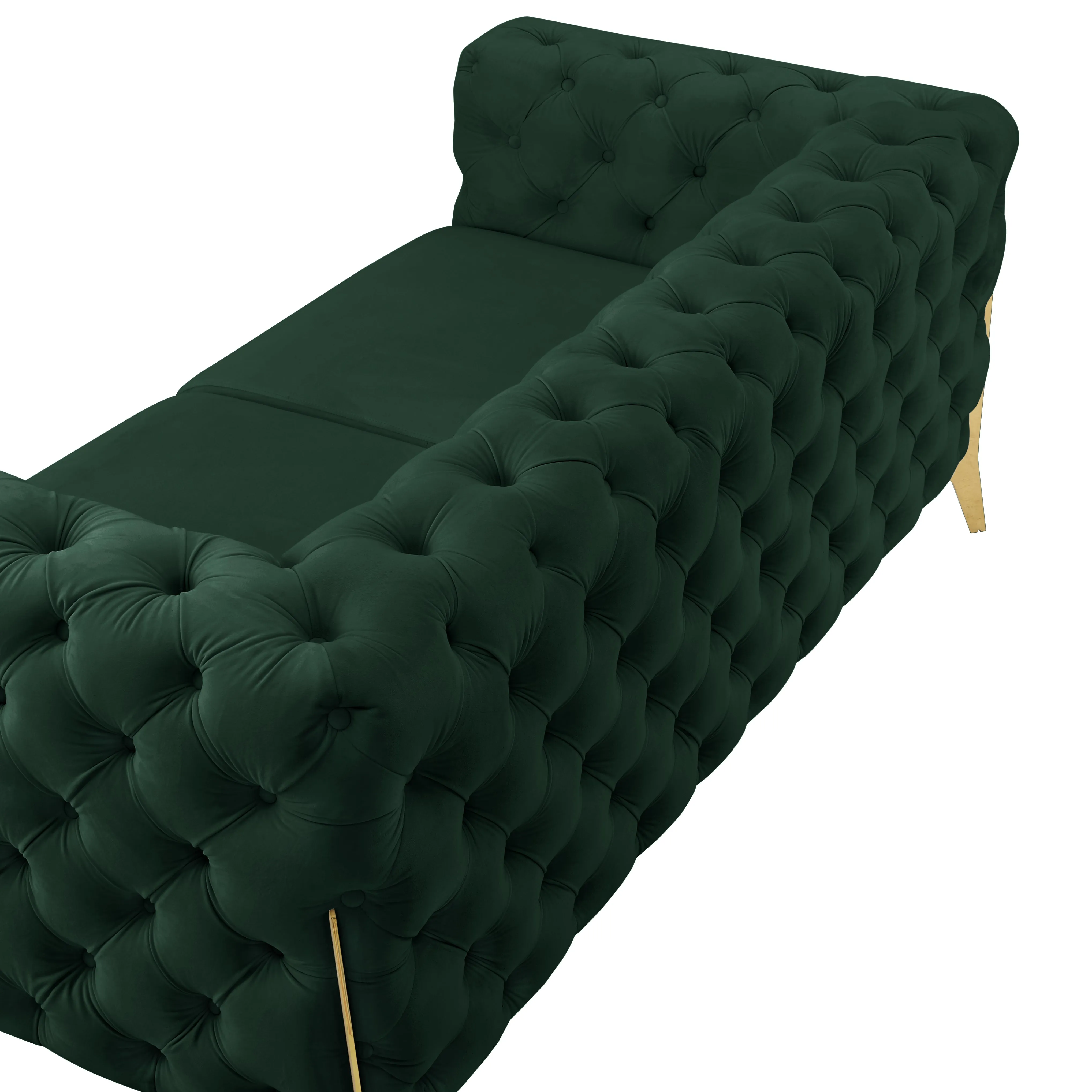 Jaguar 2 3 Seater Sofa Set Chesterfield Design Velvet, Dark Green Velvet