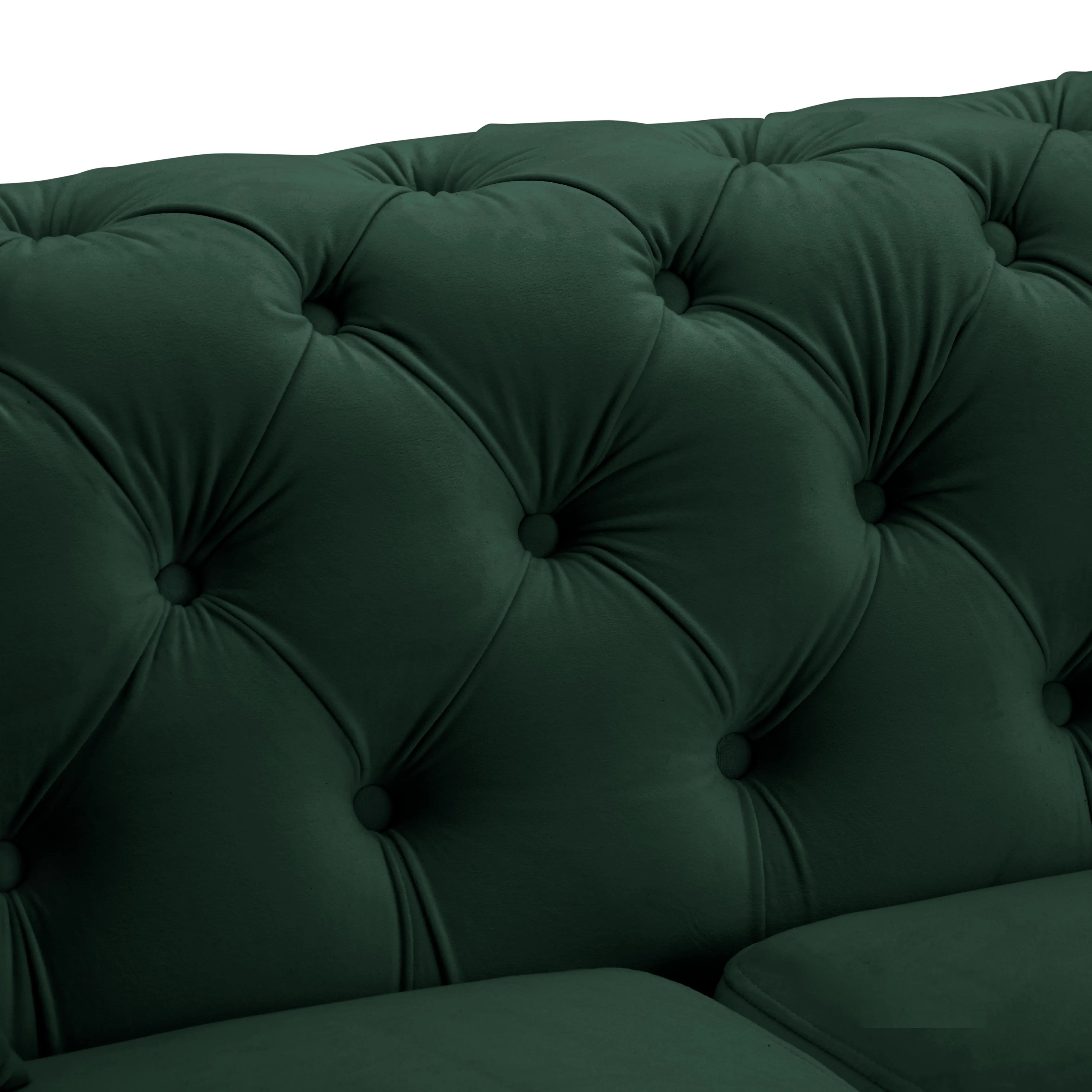 Jaguar 2 3 Seater Sofa Set Chesterfield Design Velvet, Dark Green Velvet