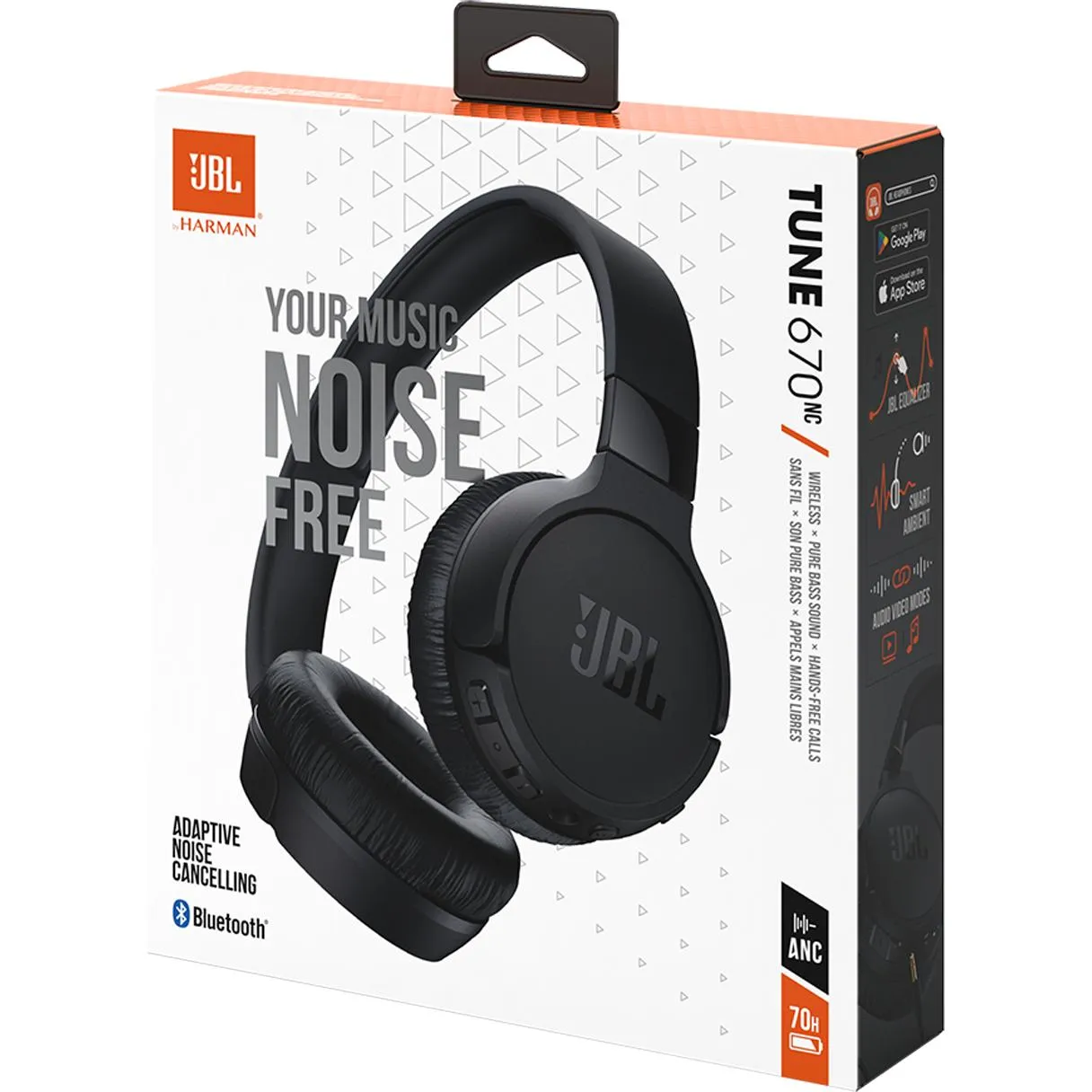 JBL Bluetooth Over-the-Ear Headphones with Microphone TUNE670NCBLKAM