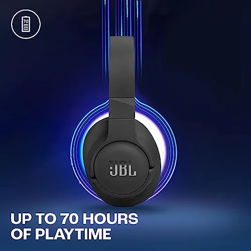 JBL Tune 770NC Wireless Over Ear ANC Headphones with Mic, Upto 70 Hrs Playtime, Speedcharge, Google Fast Pair, Dual Pairing, BT 5.3 LE Audio, Customize on Headphones App (Black)