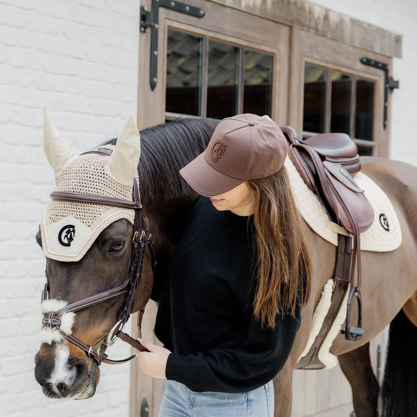 Kentucky Horsewear Wellington 3D Logo Fly Veil - Beige