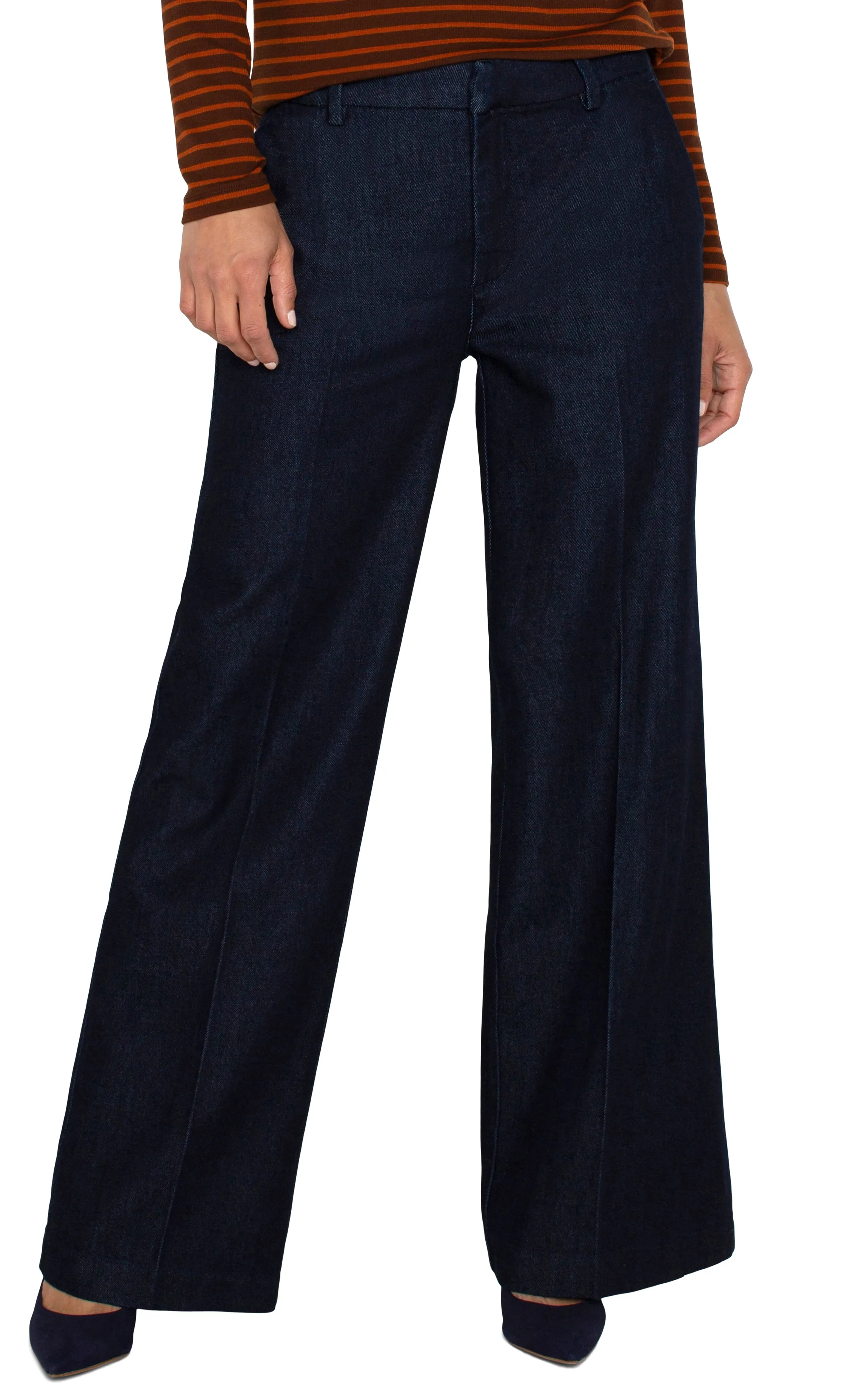 Liverpool Kelsey Wide Leg Trouser 31" inseam (Indigo Rinse)