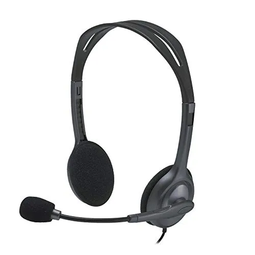 Logitech H111 Wired On Ear Headphones With Mic Black