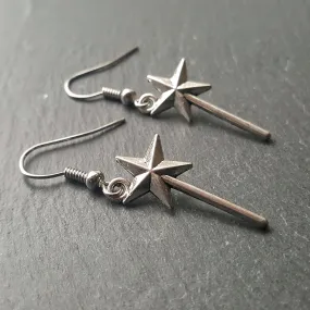 Magic Wand Silver Earrings Gifts for Dreamers