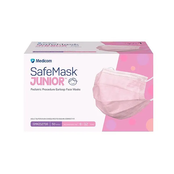 Medicom SafeMask Junior Child Disposable Face Mask - PINK