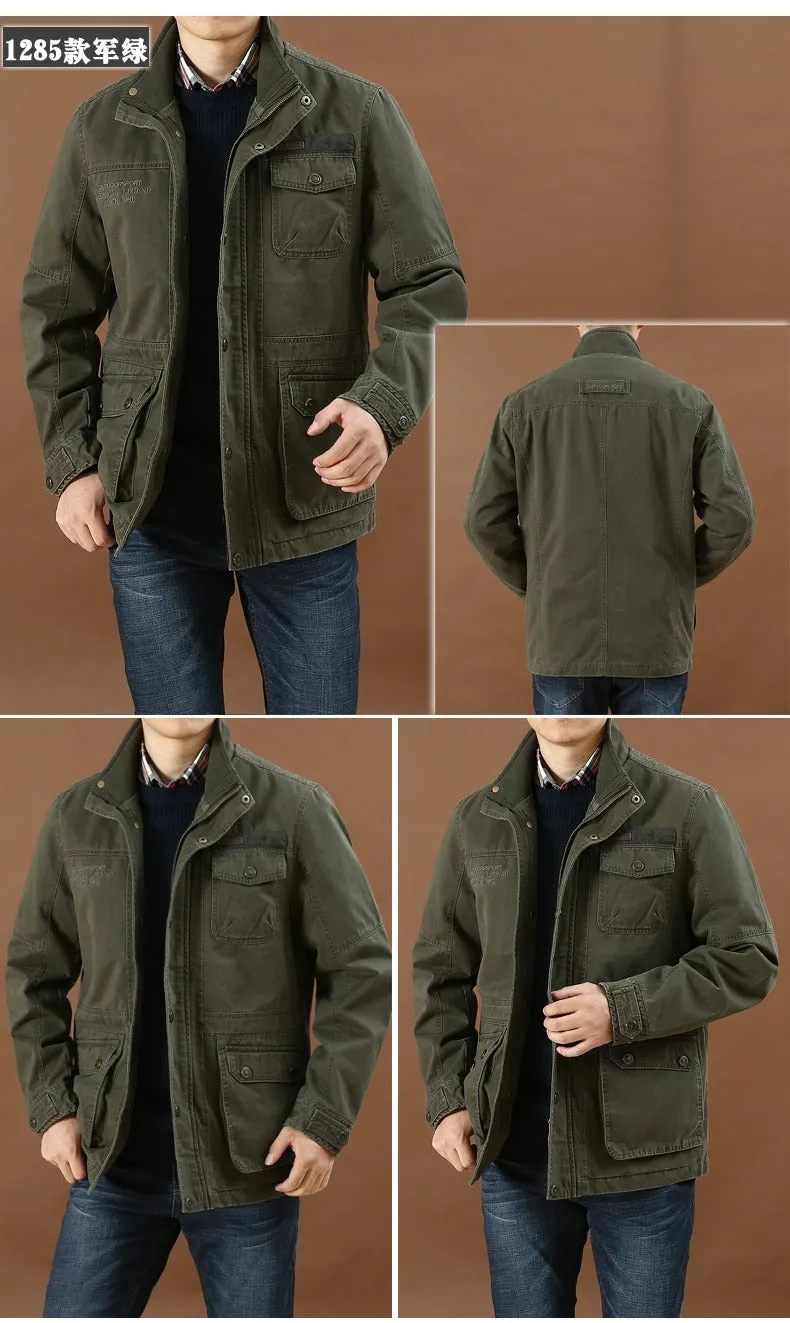 Men Military Jacket Multi-Pocket Casual Tactical Jackets Male Caquetá Hombre | 9885