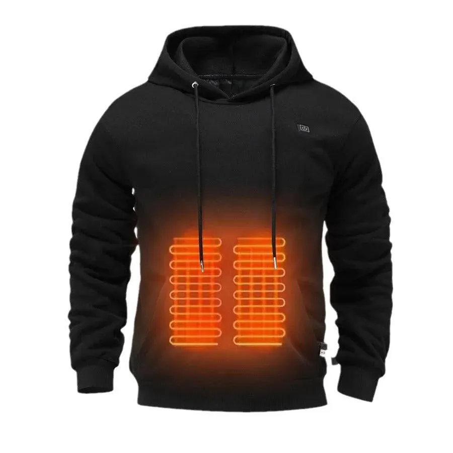 Men's Heated USB Brushed Pullover Hoody