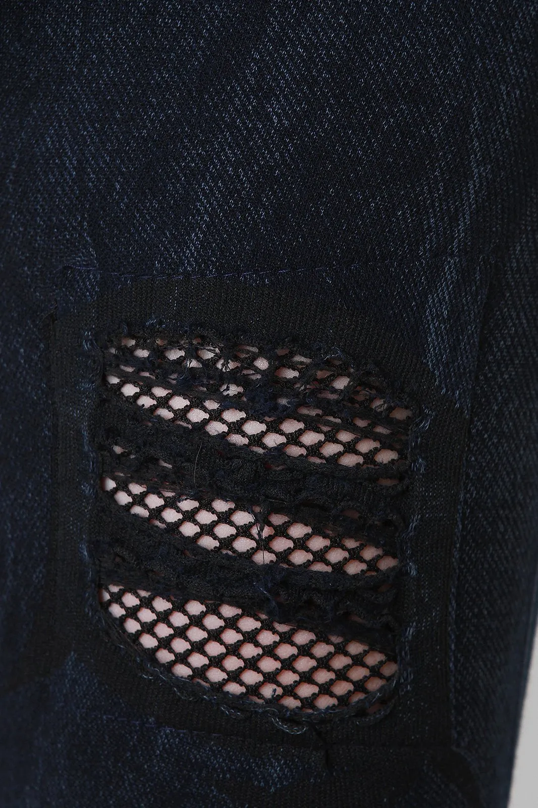 Mineral Wash Distressed Fishnet Insert Leggings