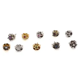 Mini and Small 18kt Star Studs