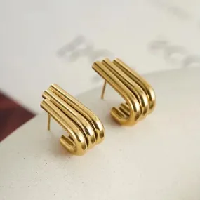 Minimalist U Shape Gold Ear Studs