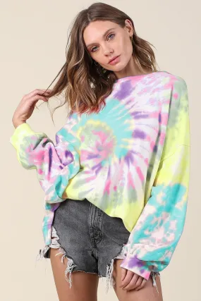 MINT VANILLA TIE DYE PULLOVER