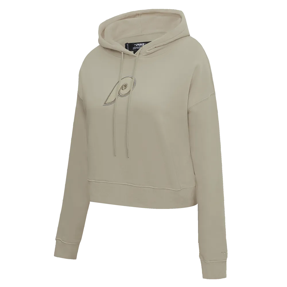 MLB PHILADELPHIA PHILLIES RETRO NEUTRAL WOMEN'S CROPPED PO HOODIE (TAUPE)