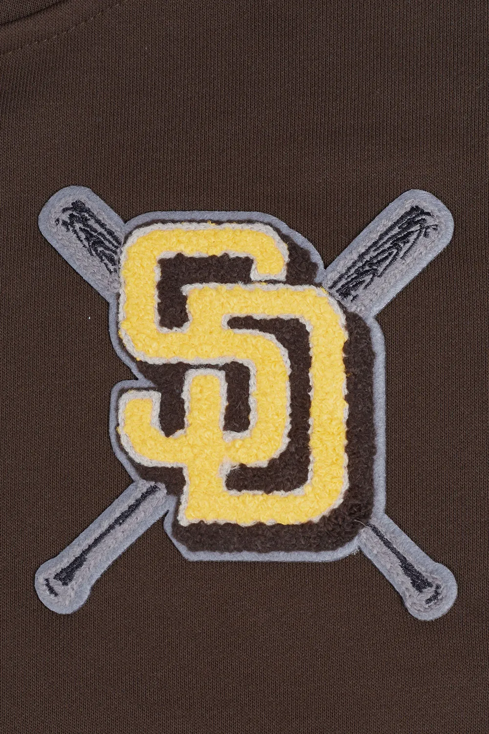 MLB SAN DIEGO PADRES MASHUP WOMEN'S RIB CROPPED PO HOODIE (BROWN)