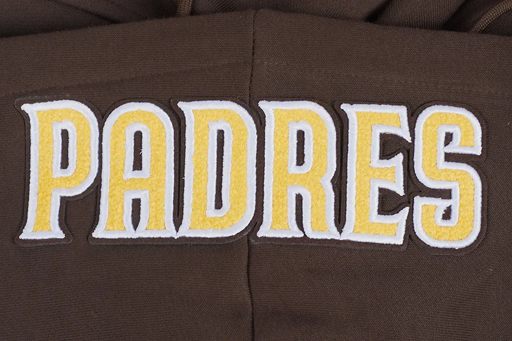 MLB SAN DIEGO PADRES MASHUP WOMEN'S RIB CROPPED PO HOODIE (BROWN)