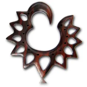 Narra Wood Ear Expander - Sun Flower