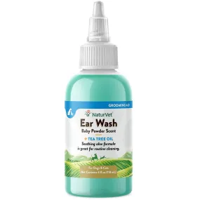 NaturVet Ear Wash Bay Powder Scent   Tea Tree Oil for Dogs & Cats, 4-oz