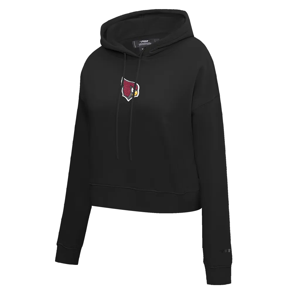 NFL ARIZONA CARDINALS CLASSIC WOMEN'S CROPPED FLC PO HOODIE (BLACK)