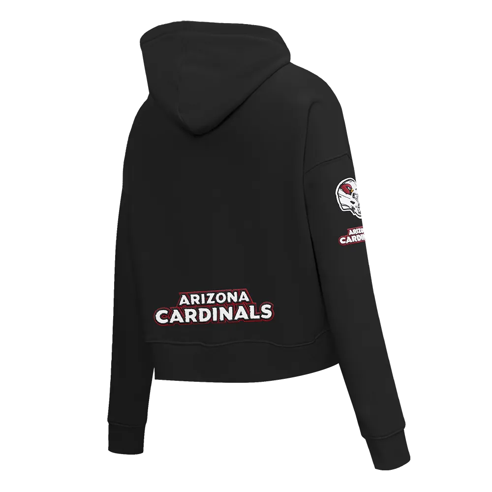 NFL ARIZONA CARDINALS CLASSIC WOMEN'S CROPPED FLC PO HOODIE (BLACK)