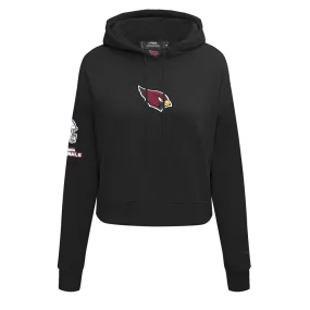 NFL ARIZONA CARDINALS CLASSIC WOMEN'S CROPPED FLC PO HOODIE (BLACK)