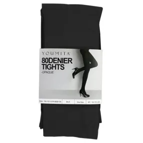 Non-run Opaque Tights with Non-binding Waistband