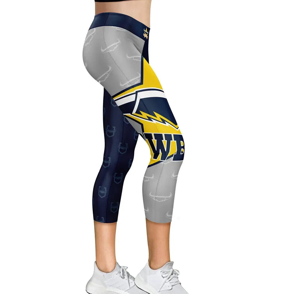 NRL Ladies LOGO Siren Active Wear Tights - North Queensland Cowboys - Leggings