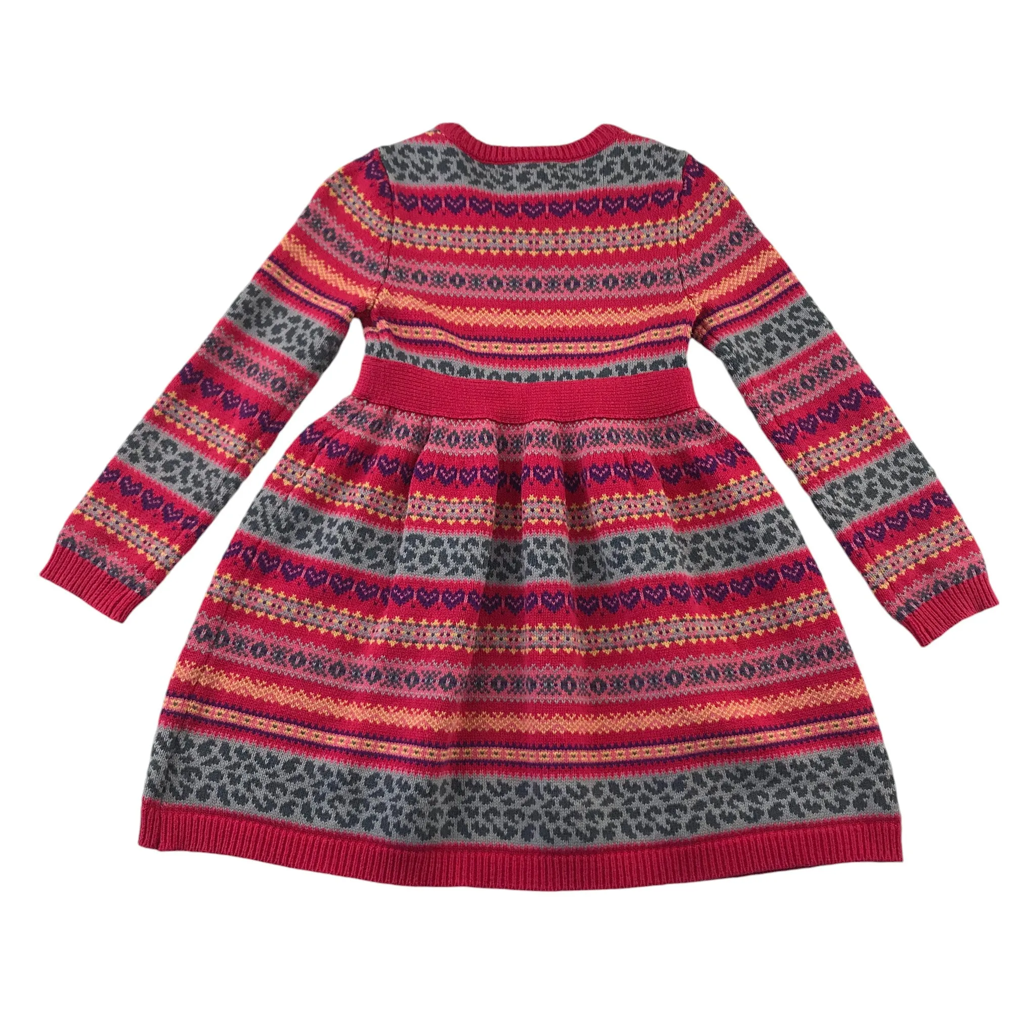 Nula Bug dress 5-6 years pink knitted pattern long sleeve jumper