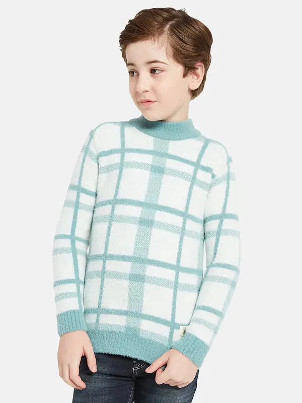 Octave Boys Blue White Checked Pullover