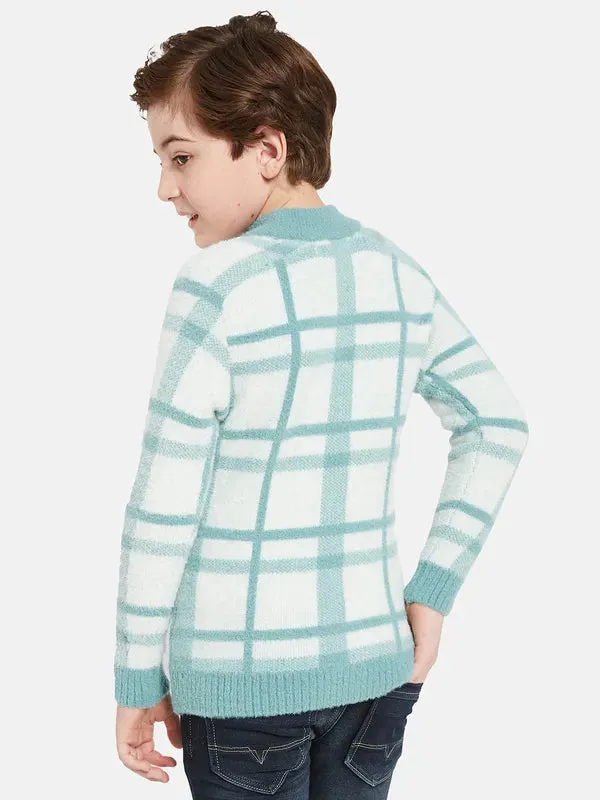 Octave Boys Blue White Checked Pullover