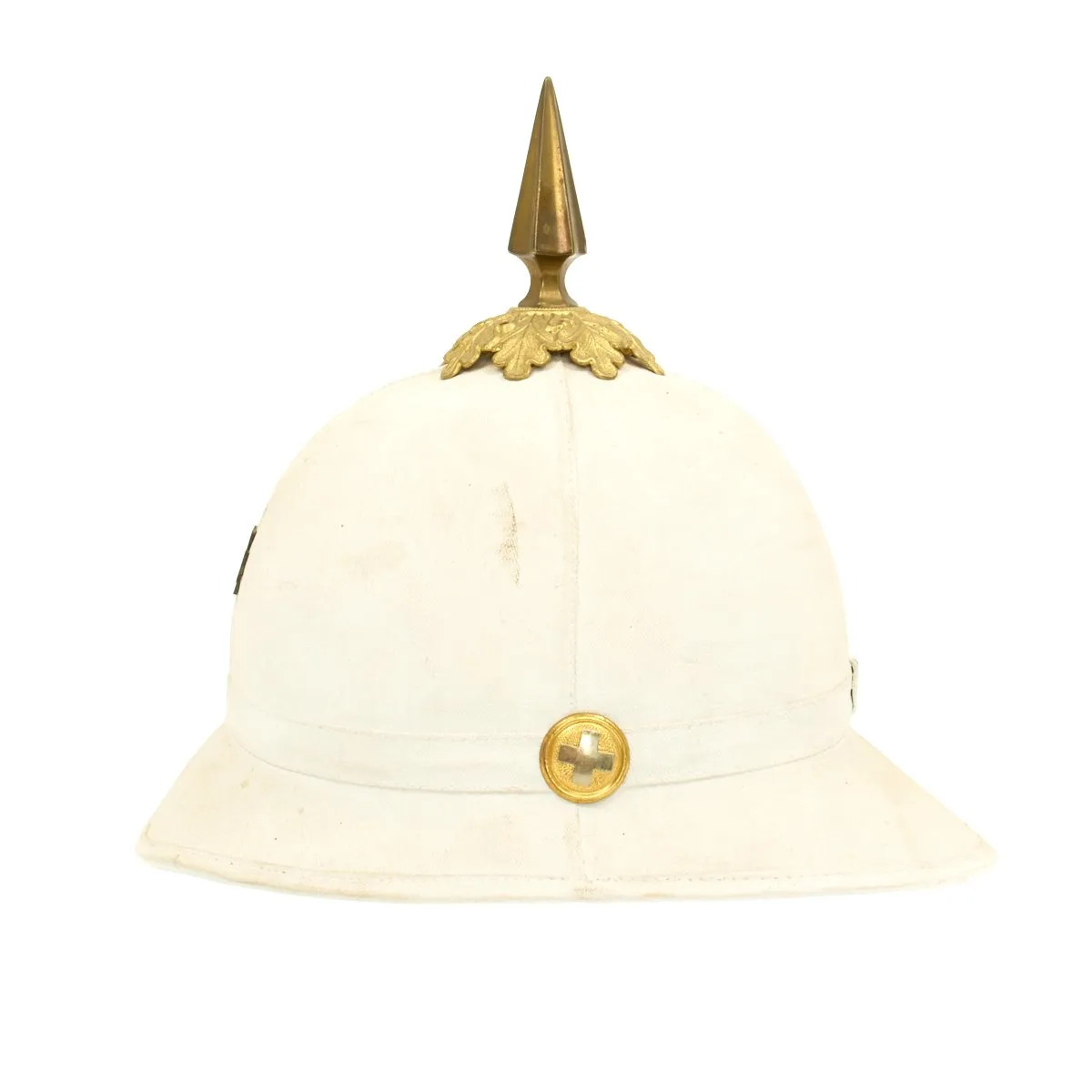 Original U.S. M-1881 Medical Officer's White Spiked Pith Helmet