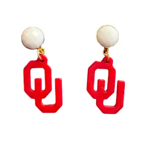 OU Crimson Earrings