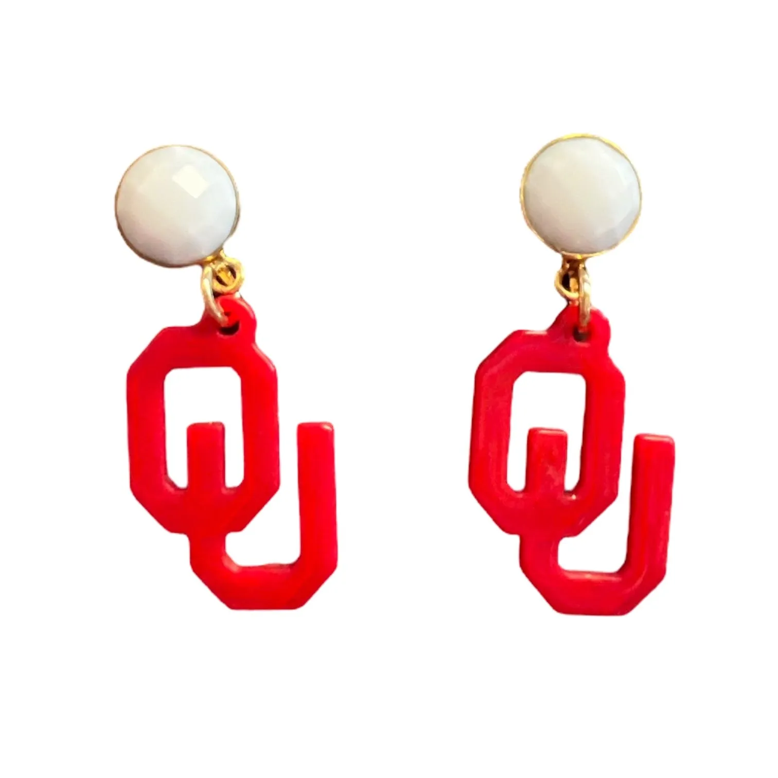 OU Crimson Earrings