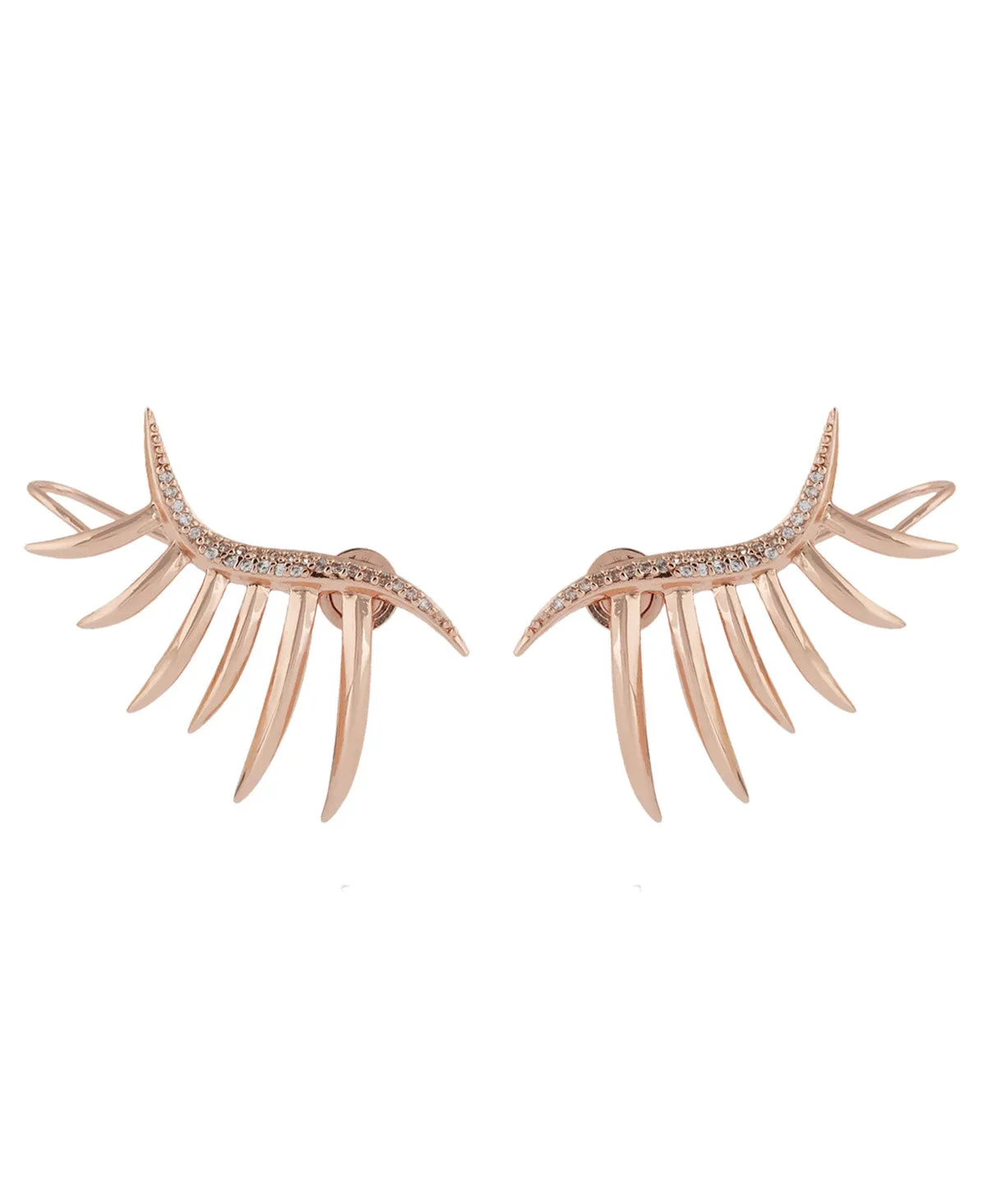 Pave Frond Earcuff, Rose Gold