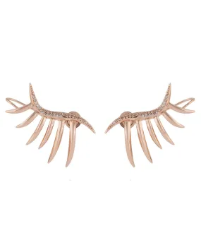 Pave Frond Earcuff, Rose Gold