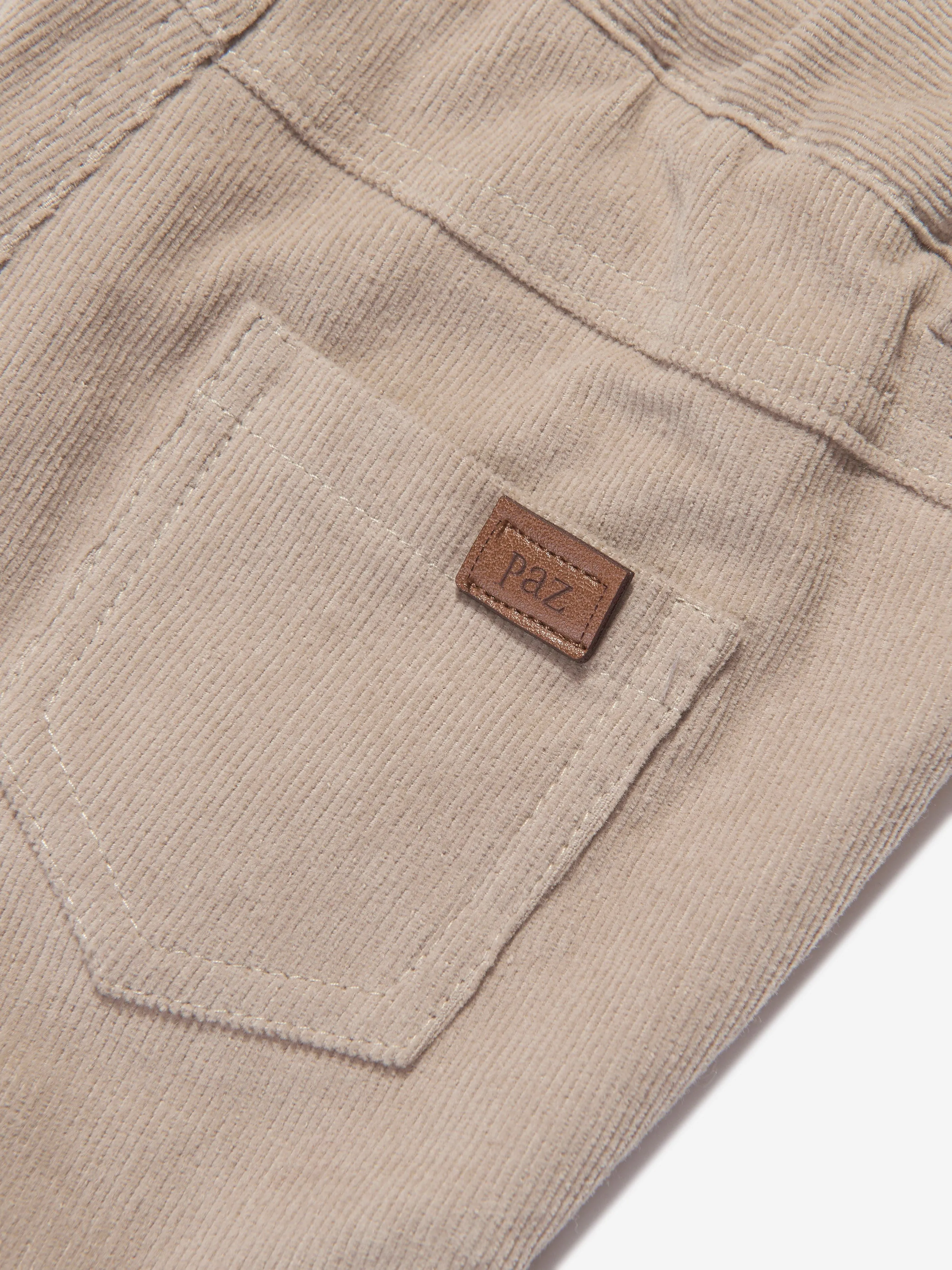 Paz Rodriguez Boys Cotton Trousers in Beige