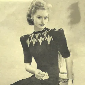 PDF - 1940's Knitting Pattern:  Jumper Fleur De Lis -  Size Adult - Instantly Print at Home