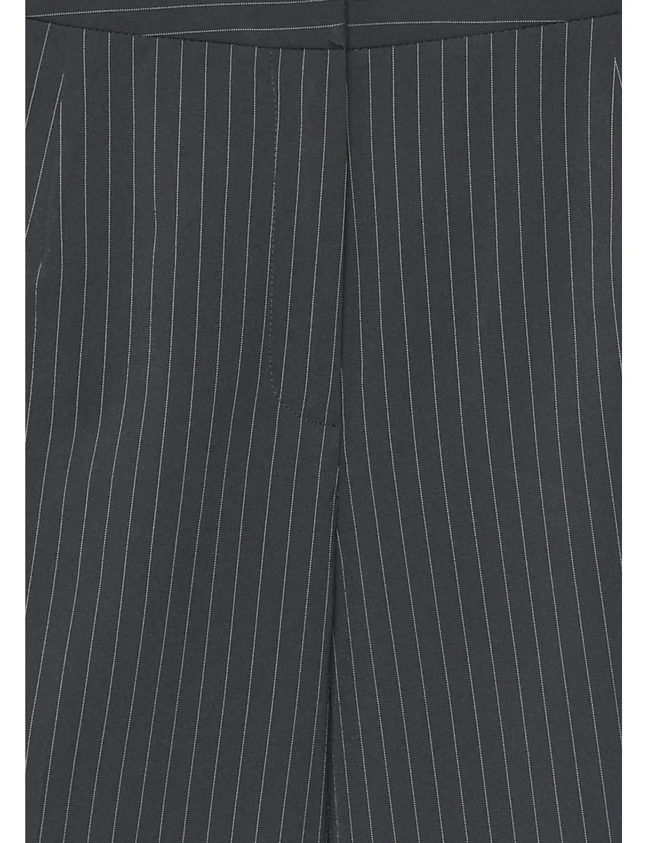 Pinstriped Black Casual Trousers - W34 L28