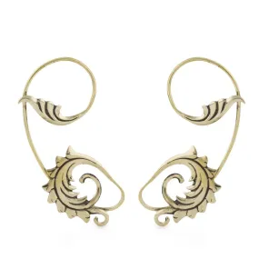 Polished Brass Filigree Leaf Ear Wrap – Price Per 2