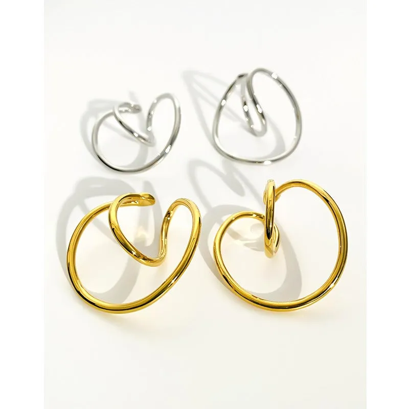 Pre Order:  Creative Cursive Gold Plated Earring Ear Clips