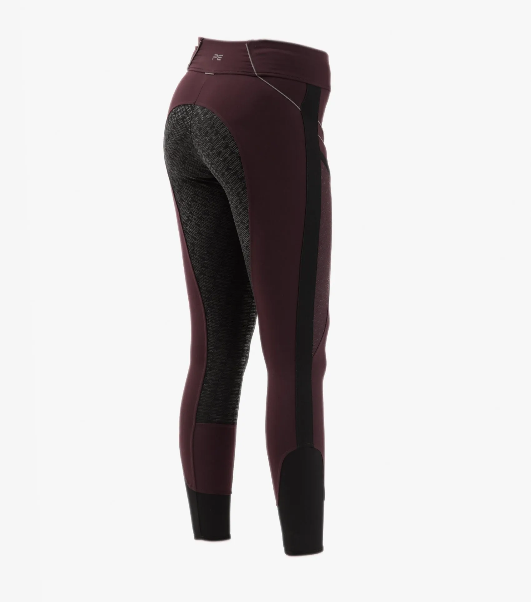 Premier Equine Astrid Girls Full Seat Gel Pull On Riding Tights (Wine)